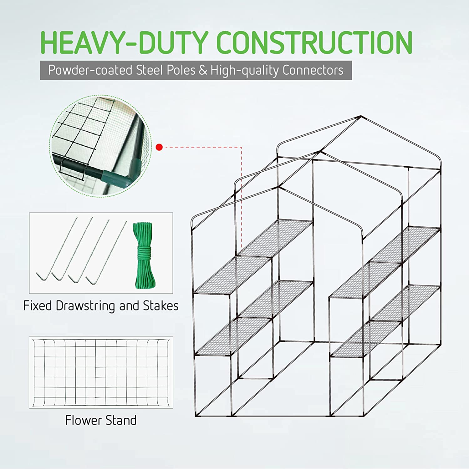 🎉Spring Cleaning Big Sale 50% Off 🎉Plant Garden Hot House 2 Tiers 8 Shelves