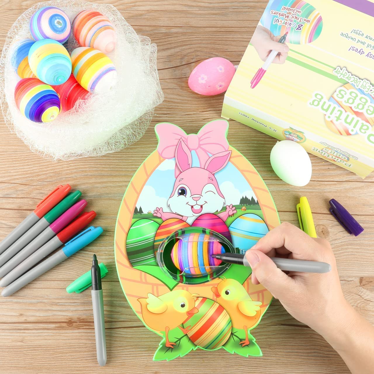 Motorized easter egg decorative kit