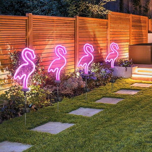 Pink Flamingo Solar LED Neon Light