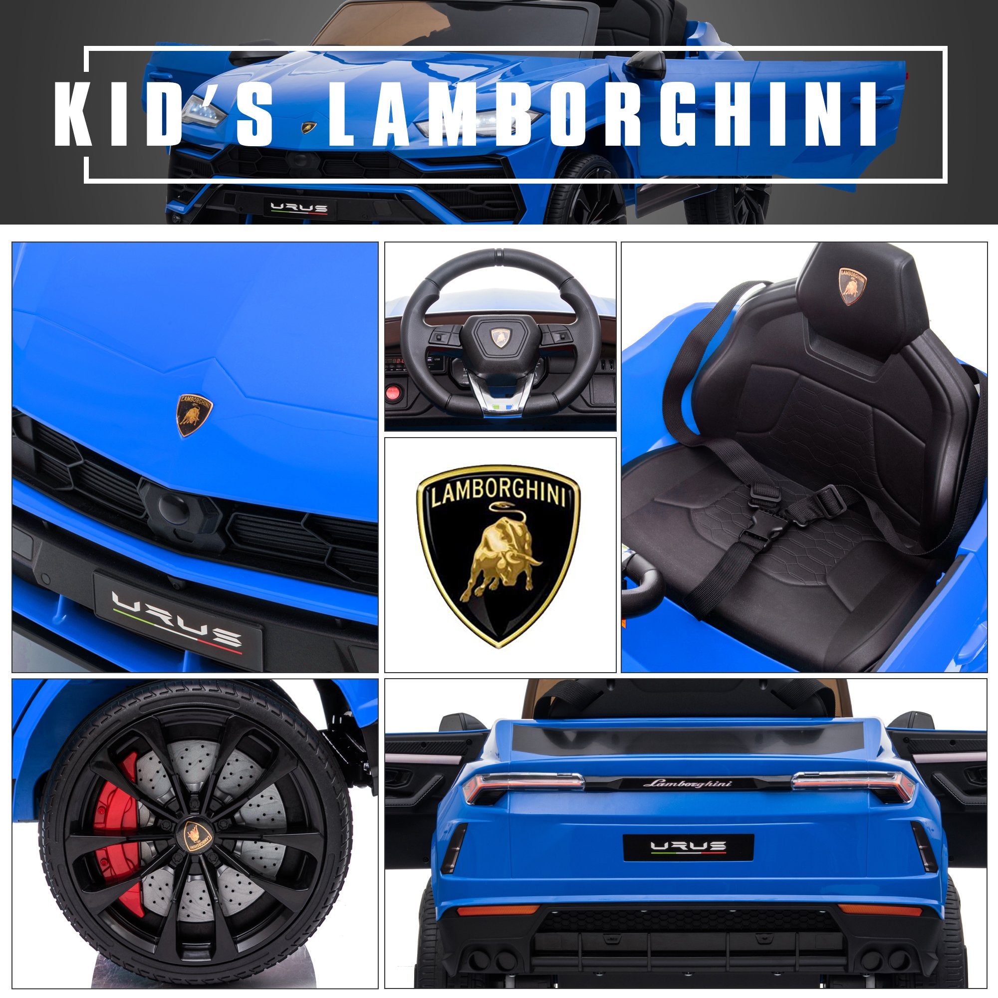 Enyopro™ Kids Blue Lamborghini Ride On Toys Car With Remote