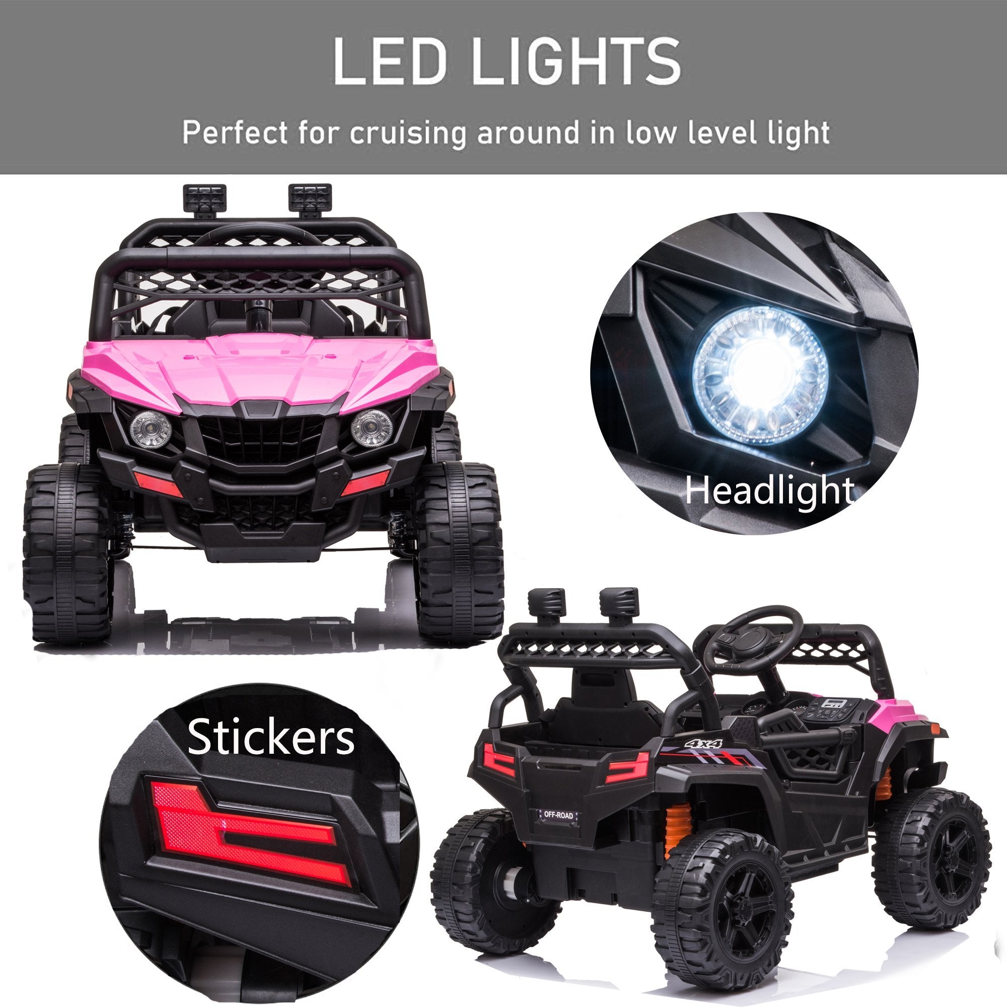 Enyopro™ Black Off-road Utv Truck Ride On Car Kids Cars