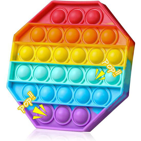 Rainbow Pop Silicone Fidget Toys Decompression Toys