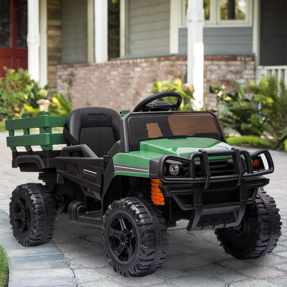 Enyopro™ 12v Kids Ride On Green Truck Kids Cars