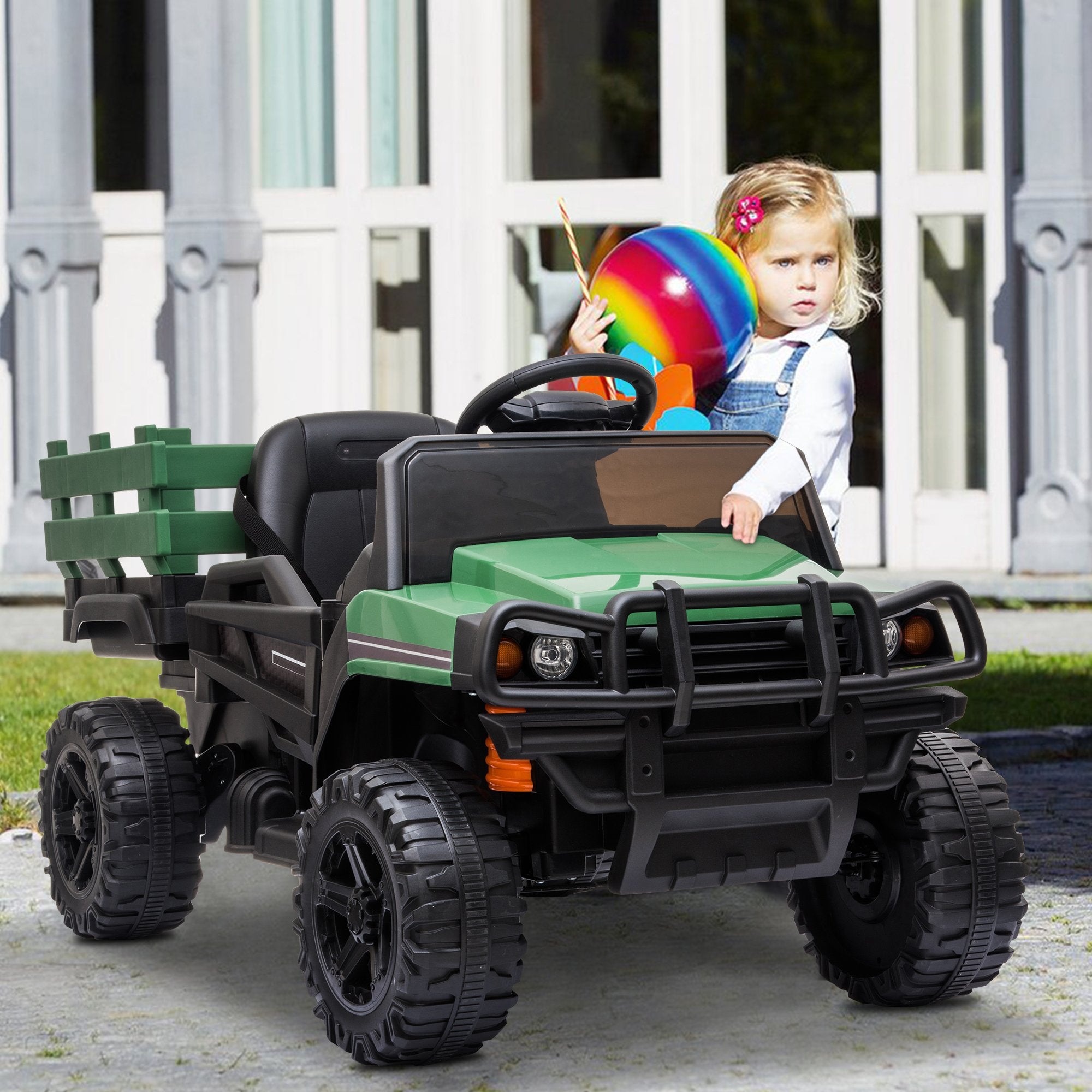Enyopro™ 12v Kids Ride On Green Truck Kids Cars