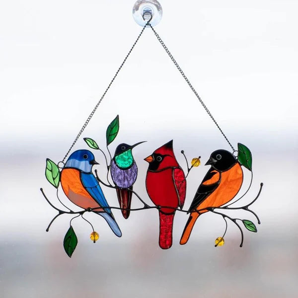 Best Mother's Day - 🐦The Best Gift-Birds Stained  Window  Panel Hangings🎁