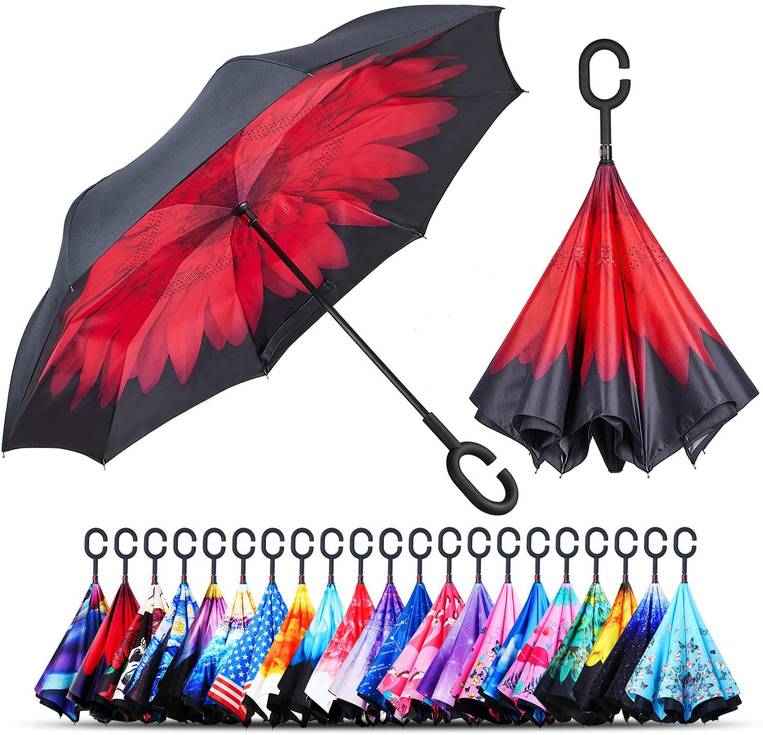 🎉Mother's Day Sale- 50% OFF🎉Windproof Double Layer Folding Inverted Umbrella