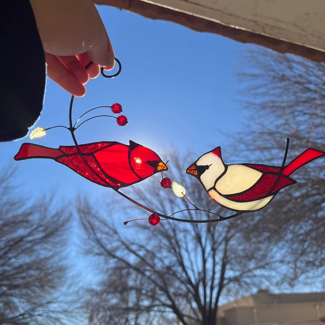 Best Mother's Day - 🐦The Best Gift-Birds Stained  Window  Panel Hangings🎁