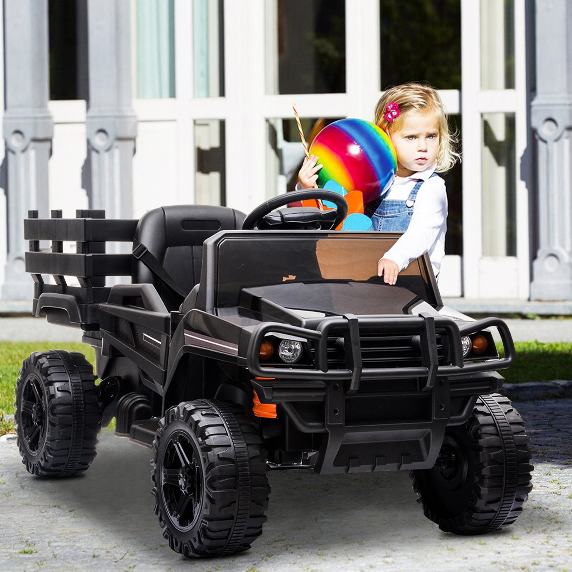Enyopro™ 12v Kids Ride On Black Truck Kids Cars