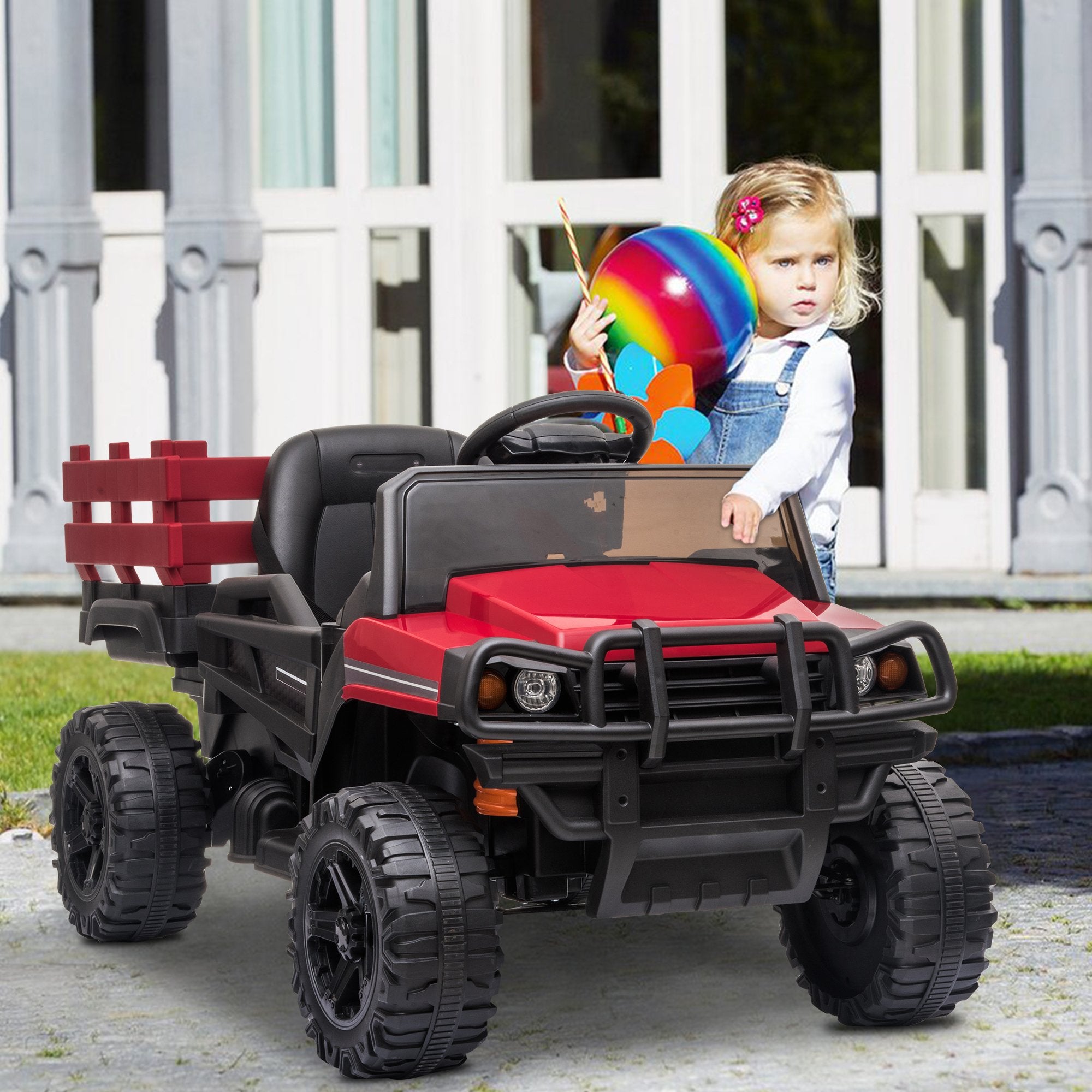 Enyopro™ 12v Kids Ride On Red Truck Kids Cars