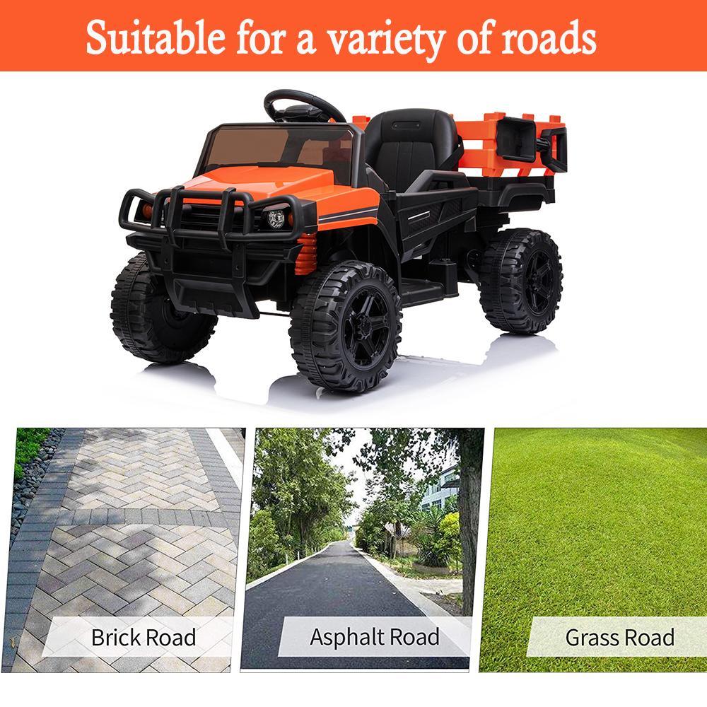 Enyopro™ 12v Kids Ride On Orange Truck Kids Cars