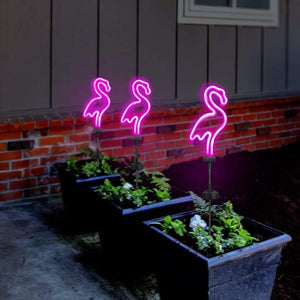 Pink Flamingo Solar LED Neon Light