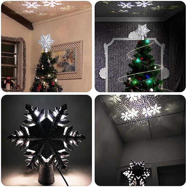 Christmas Star Decorate LED Snowflake Pentagram Projection Light