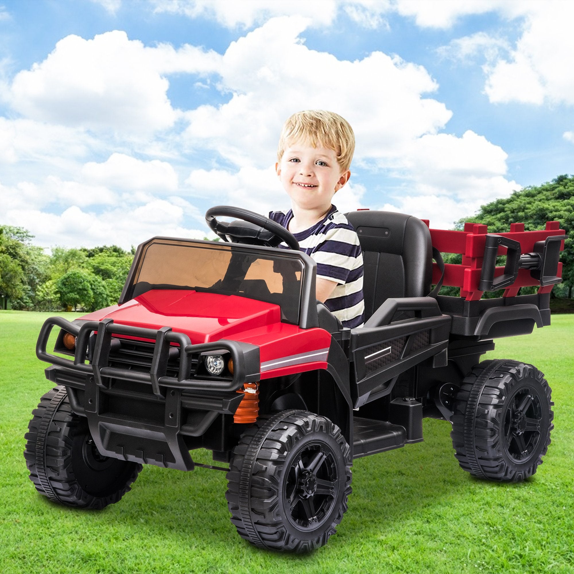Enyopro™ 12v Kids Ride On Red Truck Kids Cars