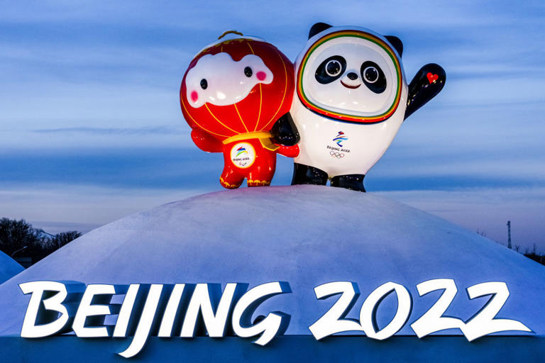 Beijing 2022 Winter Olympics Mascot Bing Dwen Dwen Glass Dome Decoration