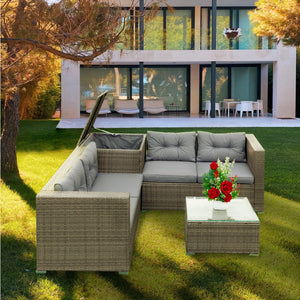 4 Pieces Rattan Wicker Patio Furniture