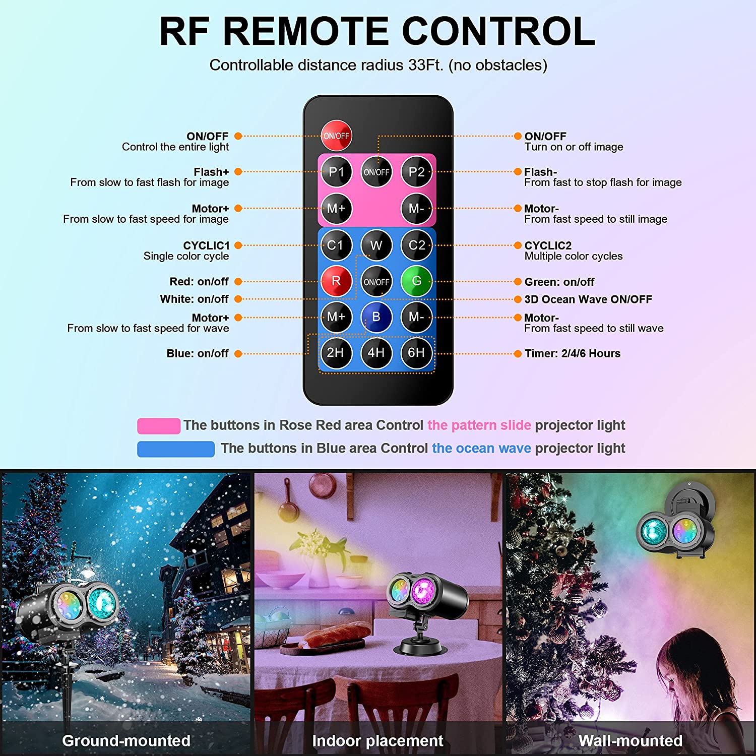 2021 New Ocean Wave  Christmas Projector Lights (🎄Early Christmas Sale：-40% OFF💥)