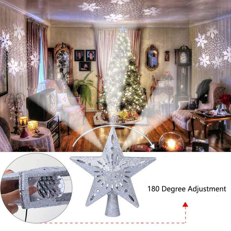 Christmas Star Decorate LED Snowflake Pentagram Projection Light