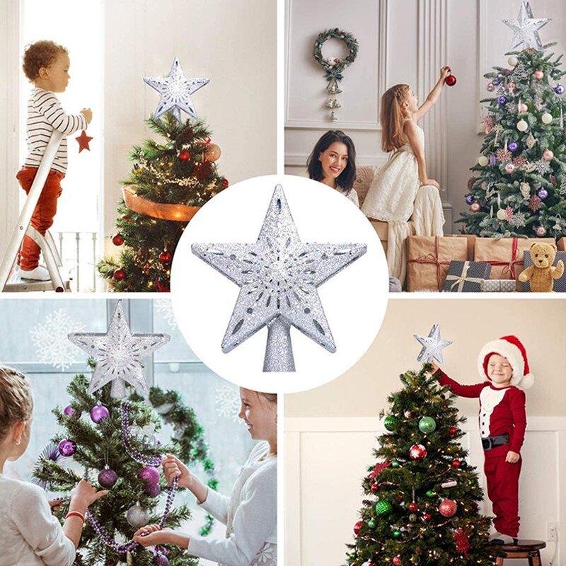 Christmas Star Decorate LED Snowflake Pentagram Projection Light