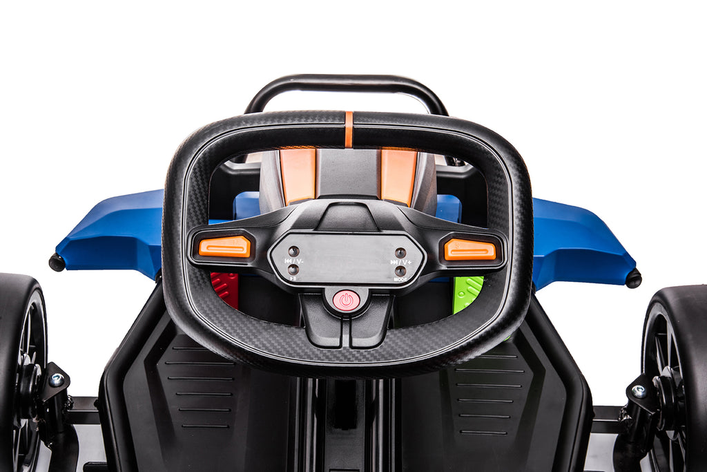 Enyopro™ Mclaren Brand Authorization - on Go Kart 4 Wheeler For Kids - Orange Blue - ASTM F963 Certified