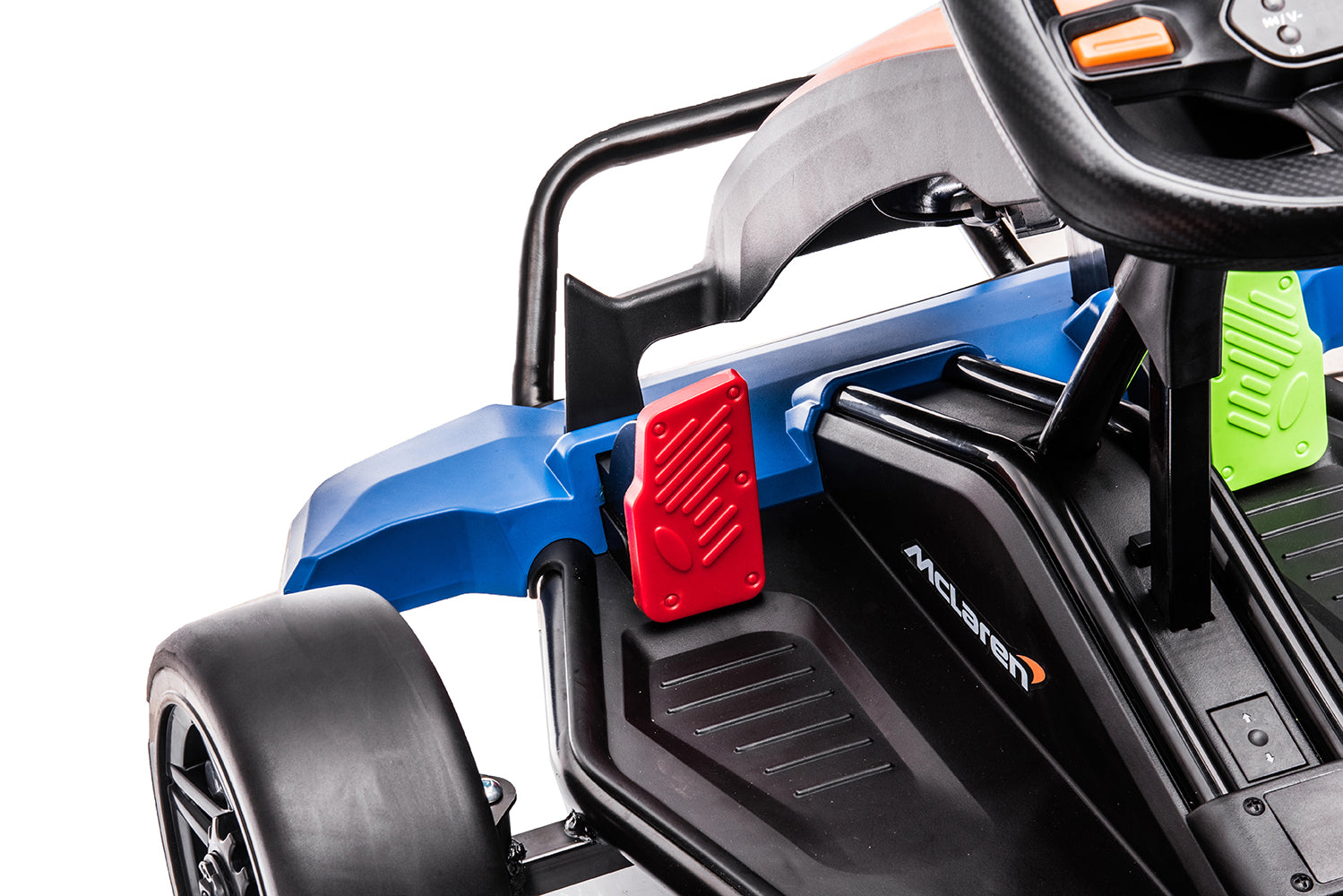 Enyopro™ Mclaren Brand Authorization - on Go Kart 4 Wheeler For Kids - Orange Blue - ASTM F963 Certified