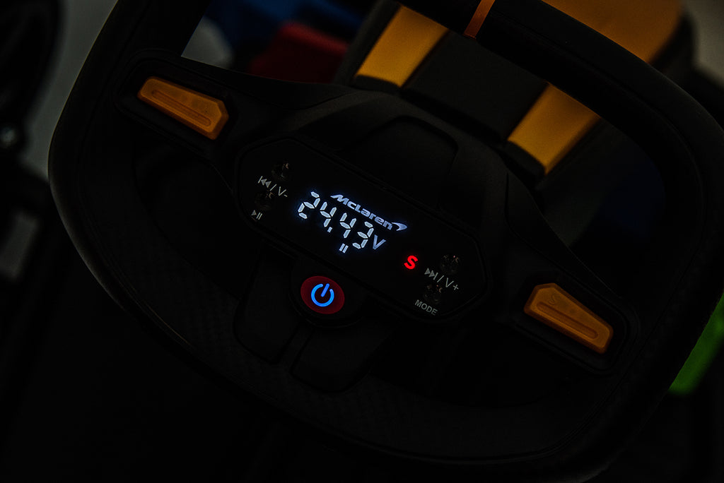 Enyopro™ Mclaren Brand Authorization - on Go Kart 4 Wheeler For Kids - Orange Blue - ASTM F963 Certified