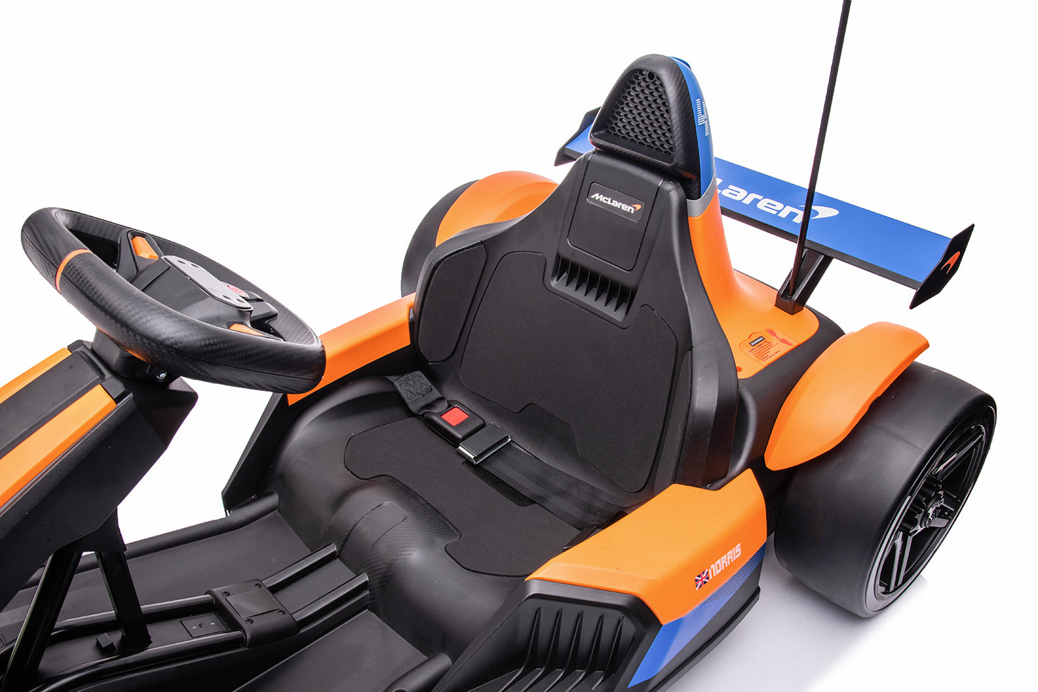 Enyopro™ Mclaren Brand Authorization - on Go Kart 4 Wheeler For Kids - Orange Blue - ASTM F963 Certified