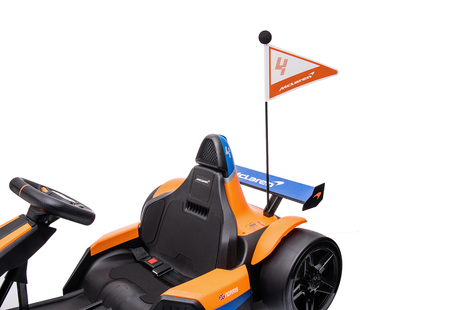 Enyopro™ Mclaren Brand Authorization - on Go Kart 4 Wheeler For Kids - Orange Blue - ASTM F963 Certified