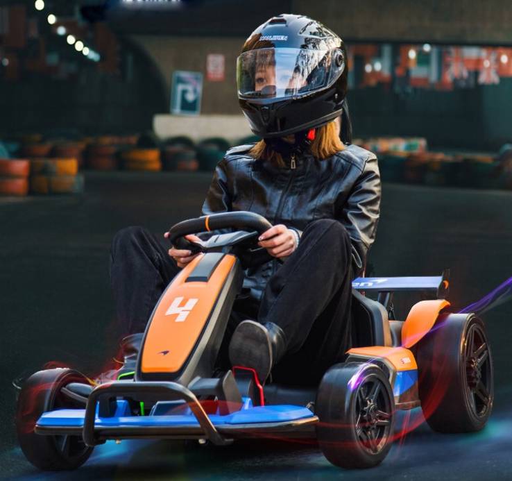 Enyopro™ Mclaren Brand Authorization - on Go Kart 4 Wheeler For Kids - Orange Blue - ASTM F963 Certified