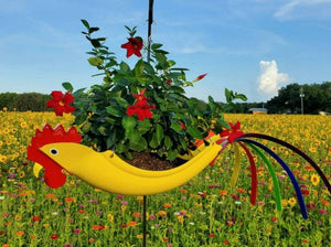 Flying Rooster  Flower Pot