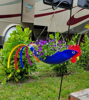 Flying Rooster  Flower Pot