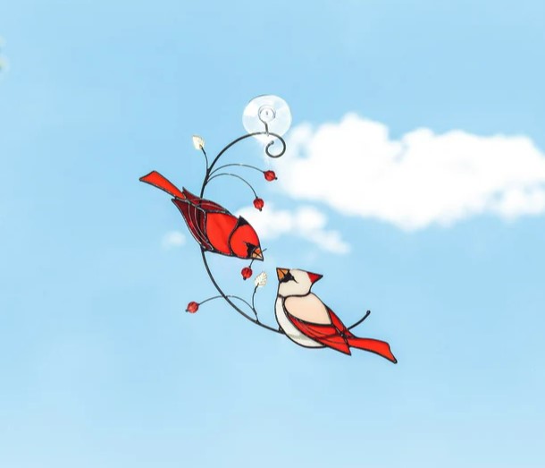 Best Mother's Day - 🐦The Best Gift-Birds Stained  Window  Panel Hangings🎁