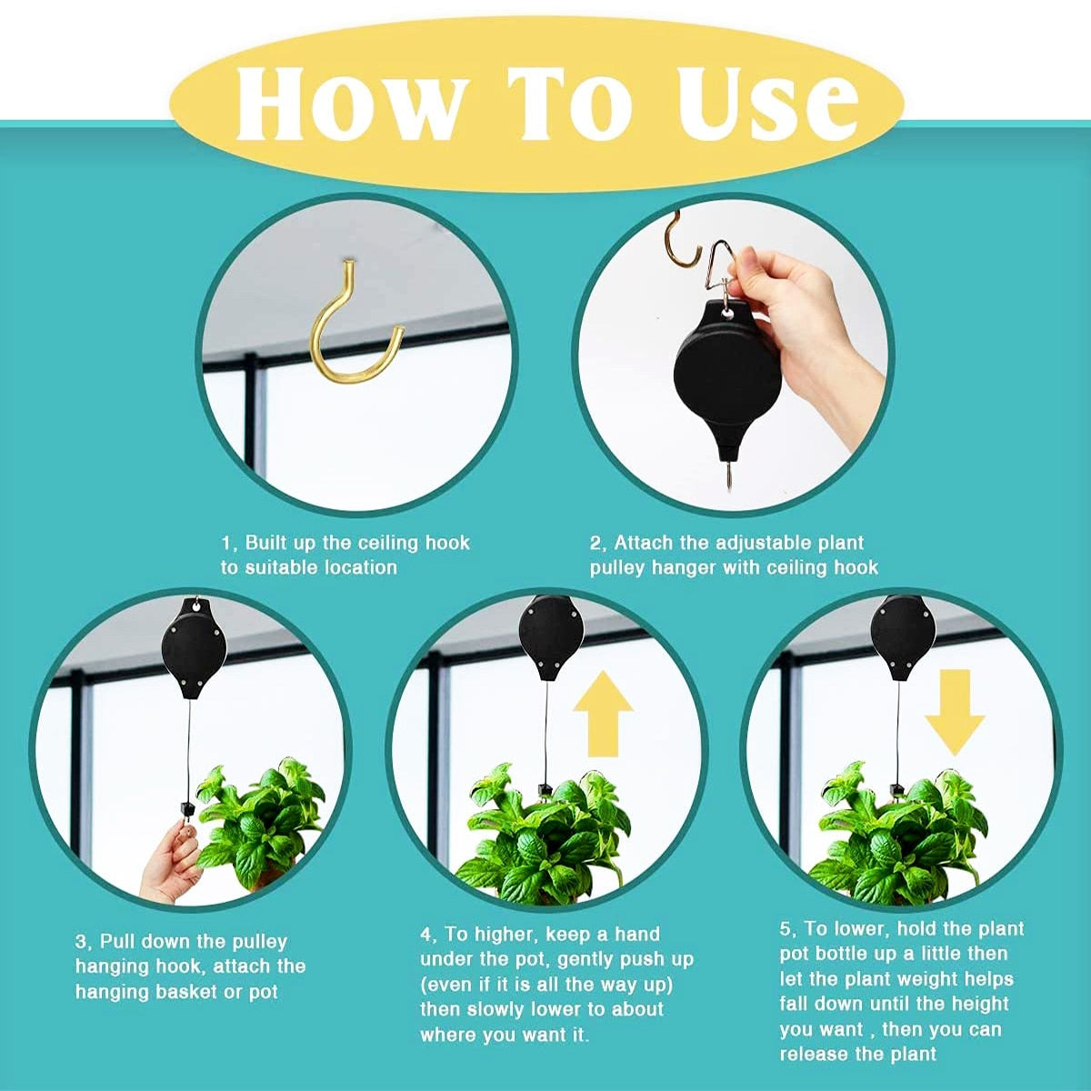 🔥Buy 2 Get 1 Free🔥 Easy Reach Plant Pulley Set