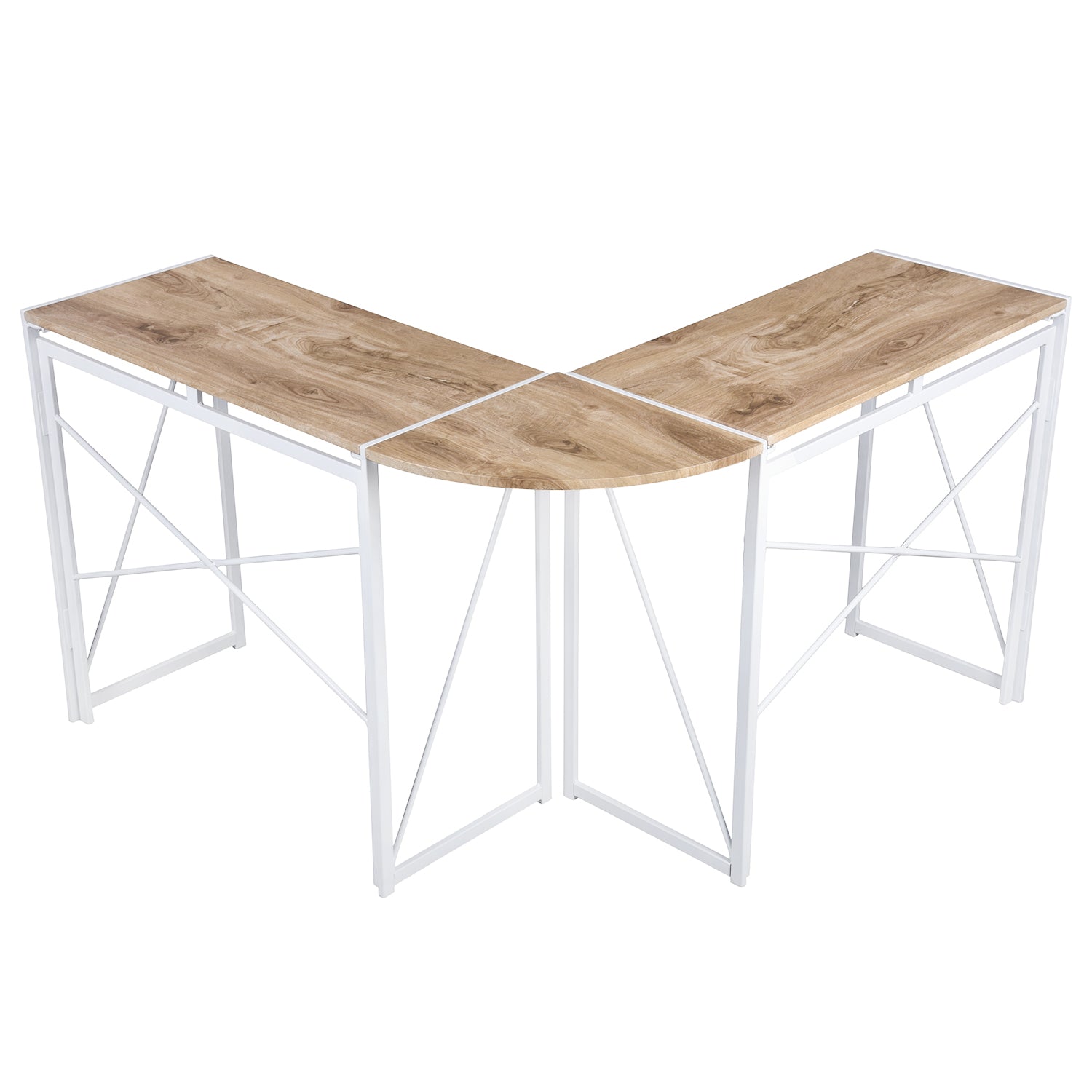 L-Shaped Computer Desk, Industrial Office Corner Desk, Writing Study Table, Wood Tabletop Home Gaming Desk with Metal Frame, Large 2 Person Table for Home Office Workstation