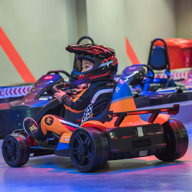 Enyopro™ Mclaren Brand Authorization - on Go Kart 4 Wheeler For Kids - Orange Blue - ASTM F963 Certified