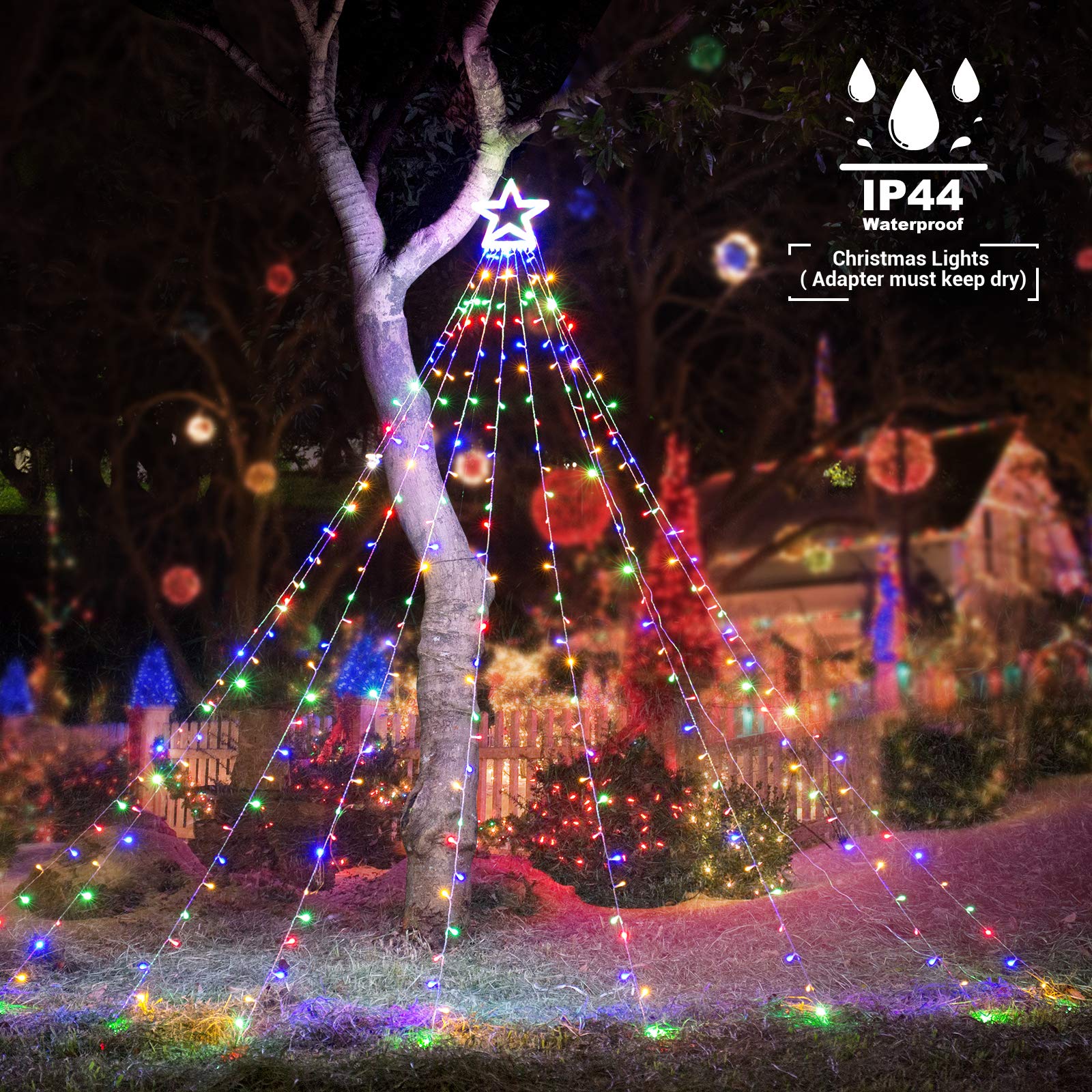 Buy 2 Free Shipping - 16FT Christmas Decorations Outdoor Star Tree Lights