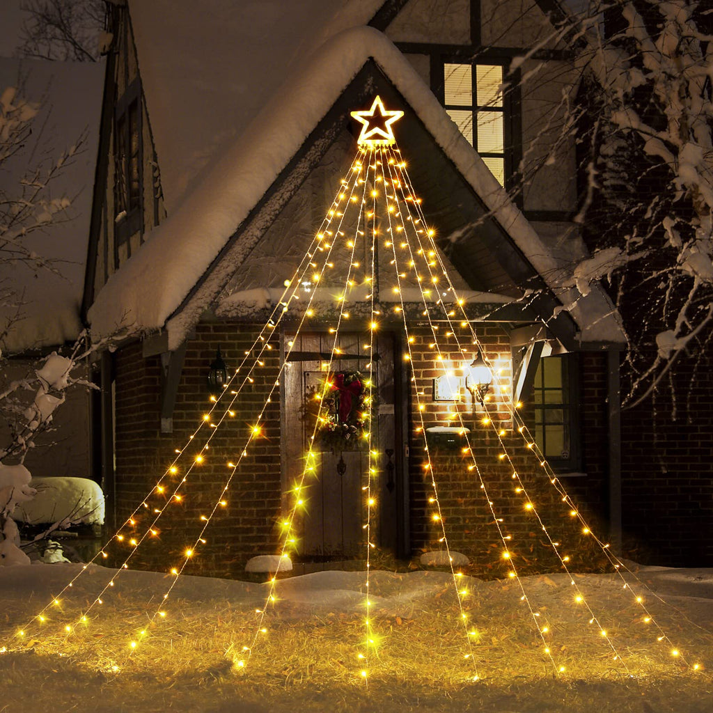 Buy 2 Free Shipping - 16FT Christmas Decorations Outdoor Star Tree Lights