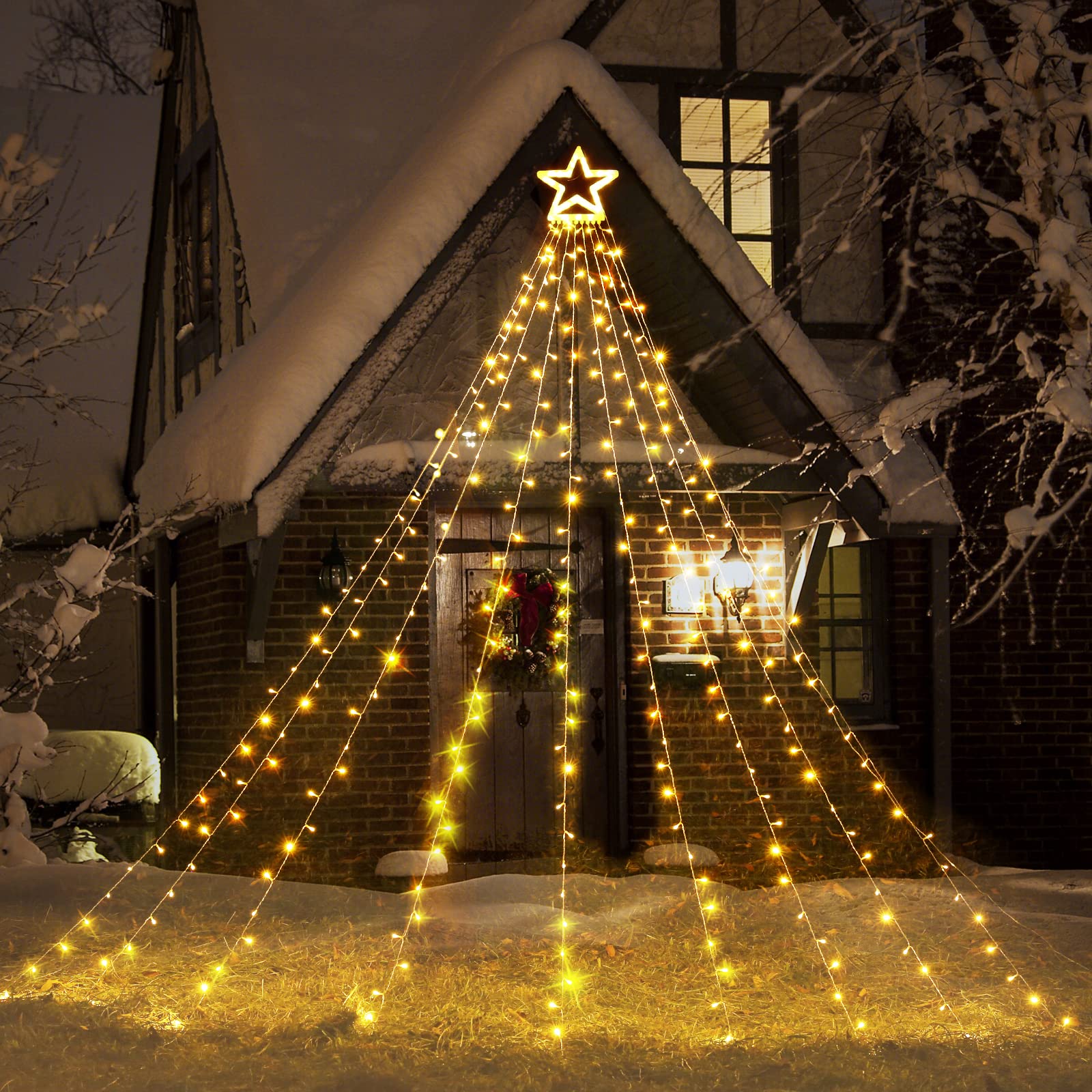 Buy 2 Free Shipping - 16FT Christmas Decorations Outdoor Star Tree Lights