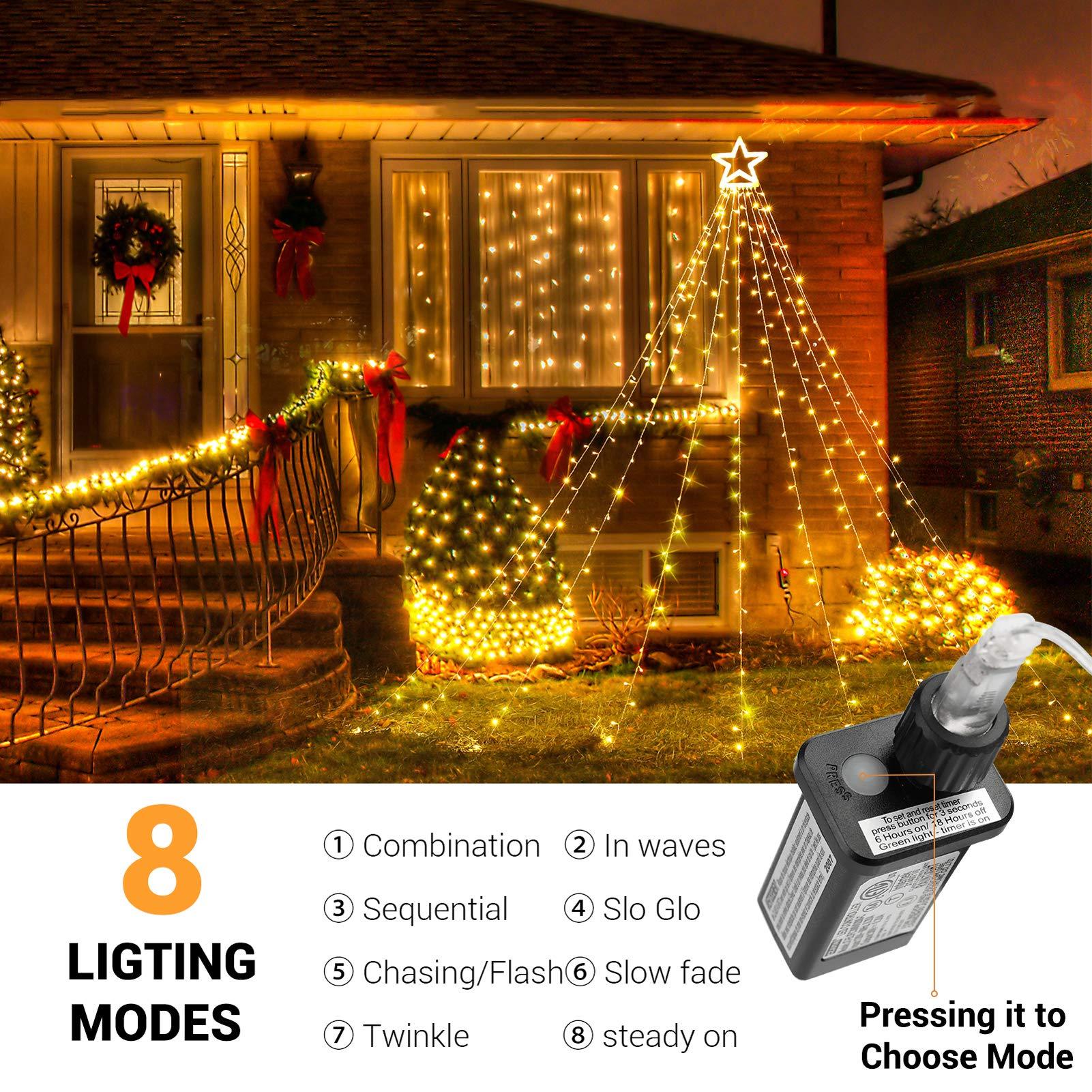 Buy 2 Free Shipping - 16FT Christmas Decorations Outdoor Star Tree Lights
