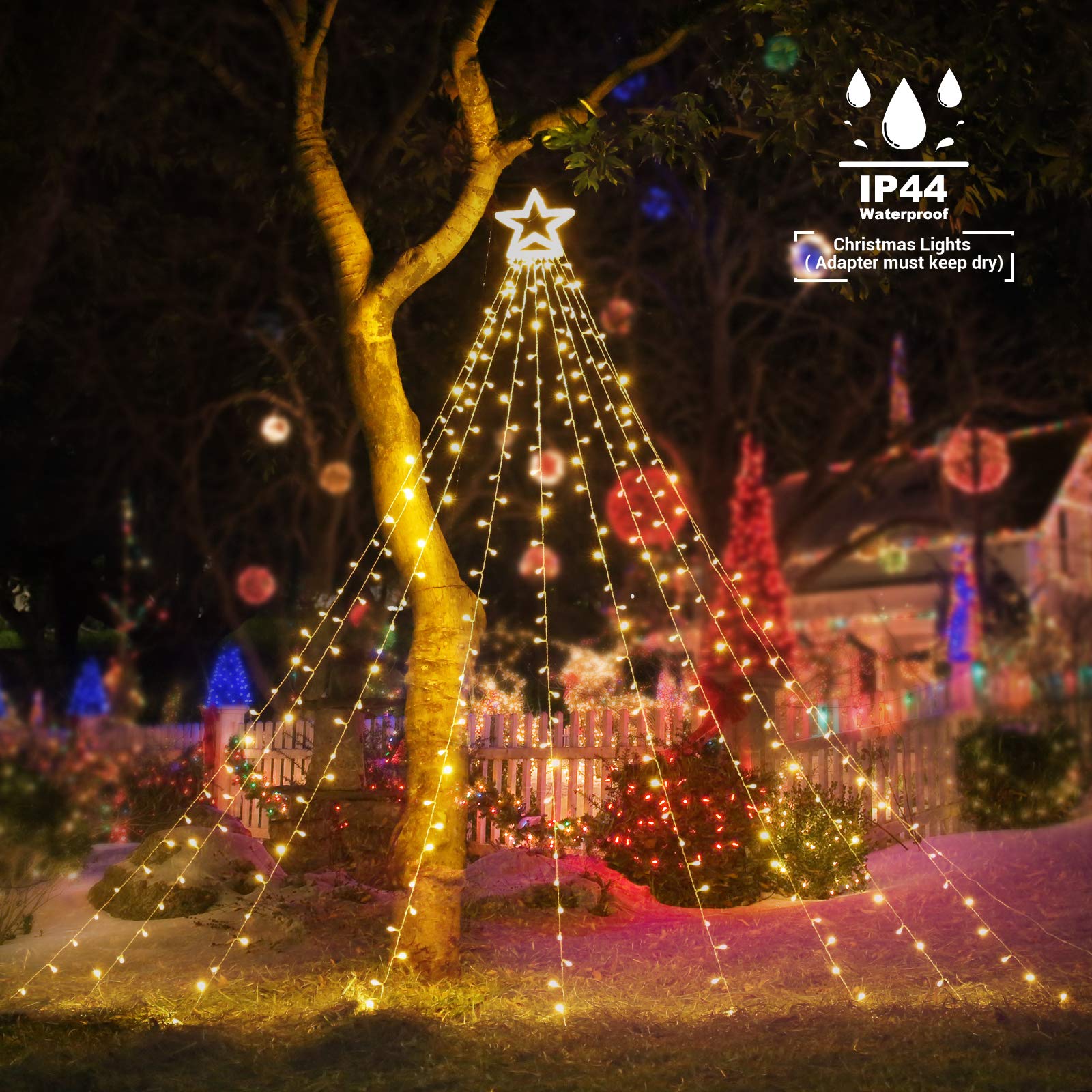 Buy 2 Free Shipping - 16FT Christmas Decorations Outdoor Star Tree Lights