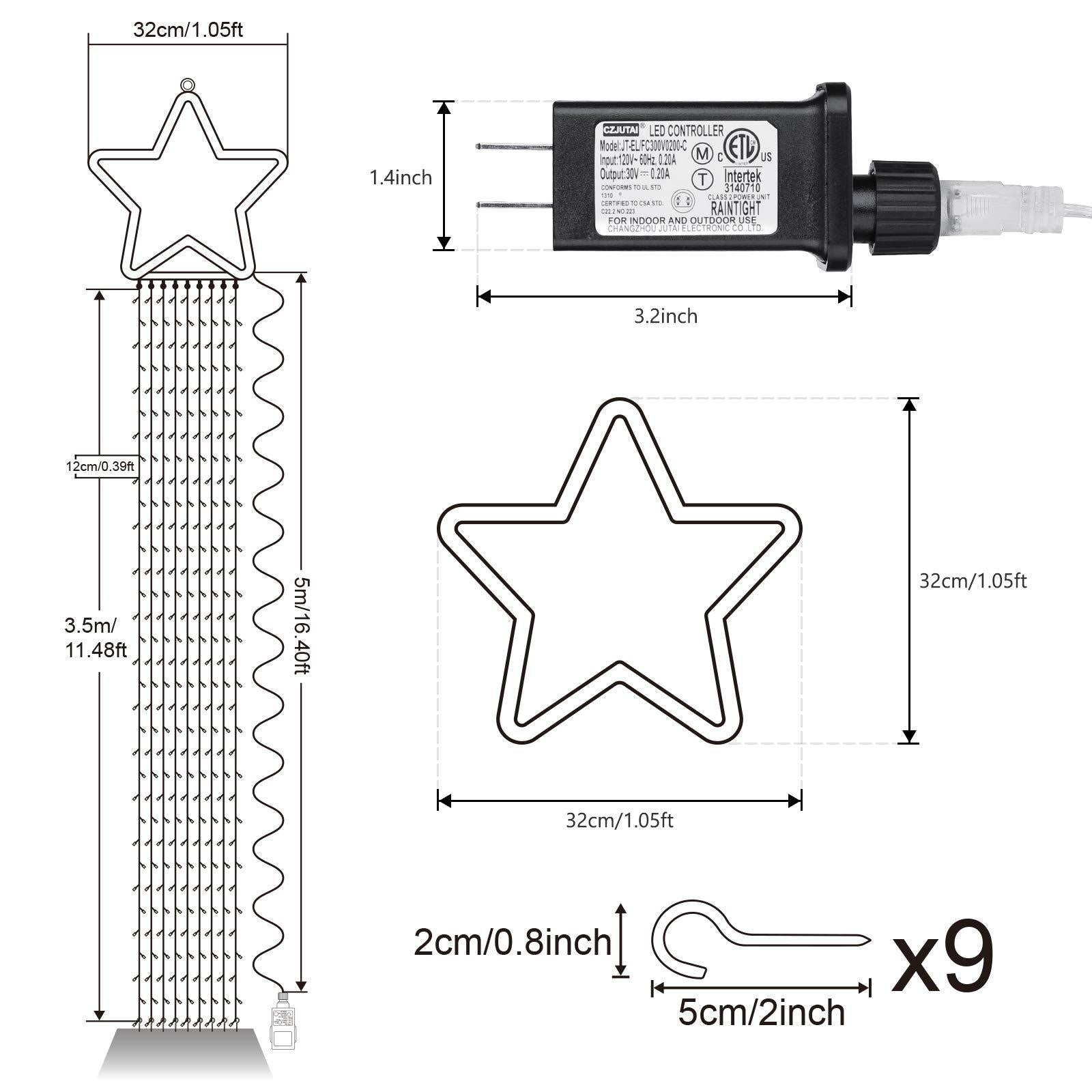 Buy 2 Free Shipping - 16FT Christmas Decorations Outdoor Star Tree Lights