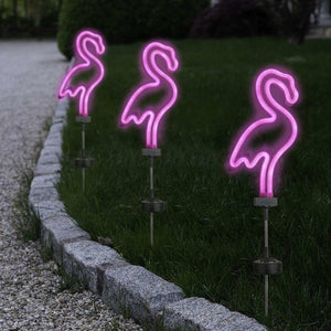 Pink Flamingo Solar LED Neon Light