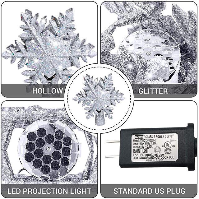 Christmas Star Decorate LED Snowflake Pentagram Projection Light