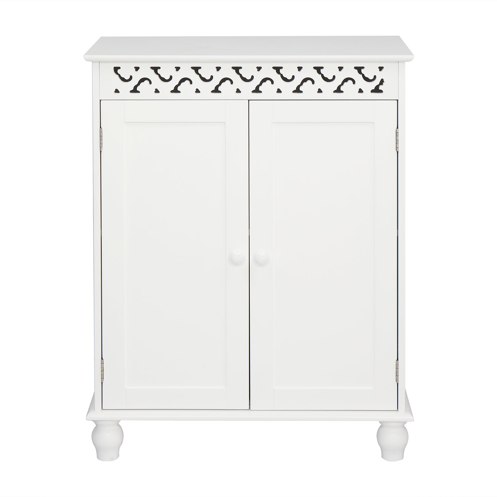 Small Cabinet with 2 Doors, Modern Bathroom Storage Cabinet, Wooden Free Standing Cabinet with Adjustable Shelf, Multifunctional Storage Cabinet for Bathroom Living Room Bedroom