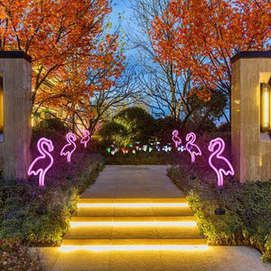 Pink Flamingo Solar LED Neon Light