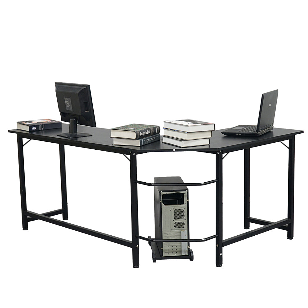 Home Office Computer Desk, L-Shaped Corner Desk with 0.59" Thicker Tabletop, Space-Saving Workstation Table for Office Home Apartment, Sturdy Metal Frame Corner Gaming Study Table
