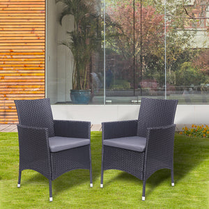 Patio Chairs Set of 2, All Weather Wicker Patio Furniture Set, Bistro Chairs Conversation Set, Front Porch Furniture Outdoor Chairs Set for Backyard Deck Poolside Garden