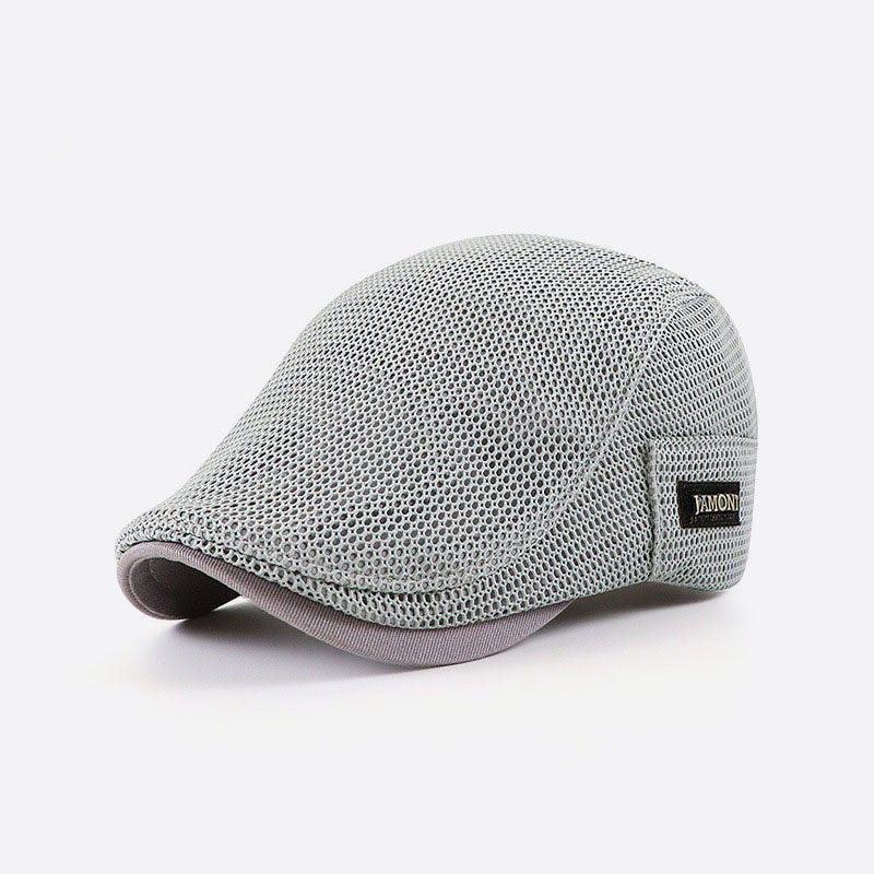 Men's Summer Mesh Newsboy Flat Cap Trucker Hat Sun Hat Adjustable
