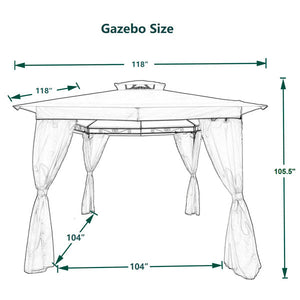 10 x 10Ft Outdoor Patio Garden Gazebo Tent