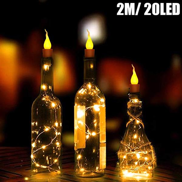 Warm Wine Bottle Cork Shape Lights 20- LED Night Fairy String Lights Lamp
