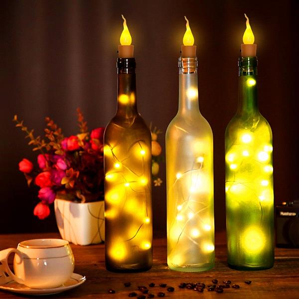 Warm Wine Bottle Cork Shape Lights 20- LED Night Fairy String Lights Lamp